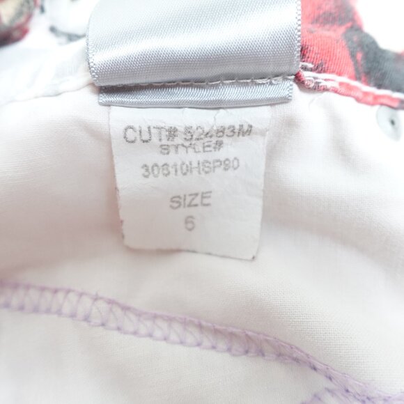 NYDJ Pink Floral Ankle Jeans Women's 6 Lift Tuck Stretch Denim - Picture 7 of 14